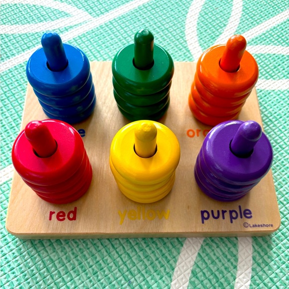 Lakeshore Learning Color Rings Sorting Stacking Board Wooden toy toddler baby - Picture 5 of 5
